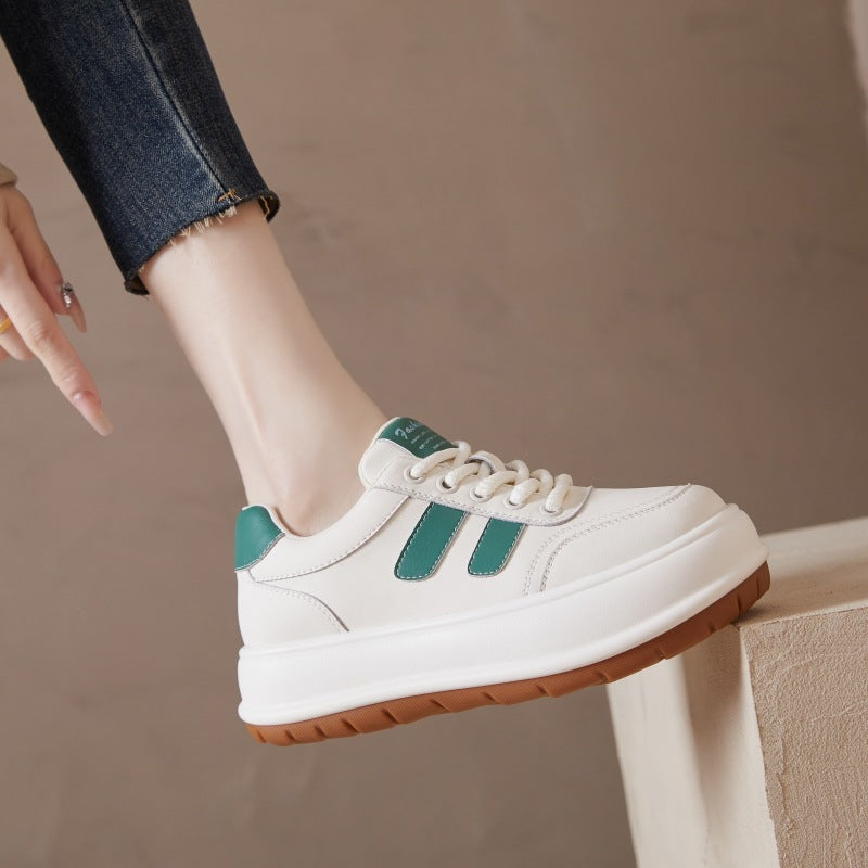 Women's Platform White Spring Korean Style Round Casual Shoes