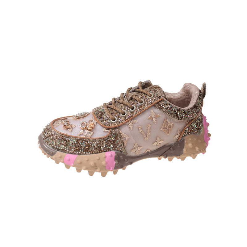 Women's Dad European Goods Durian Bottom Mesh Breathable Sneakers