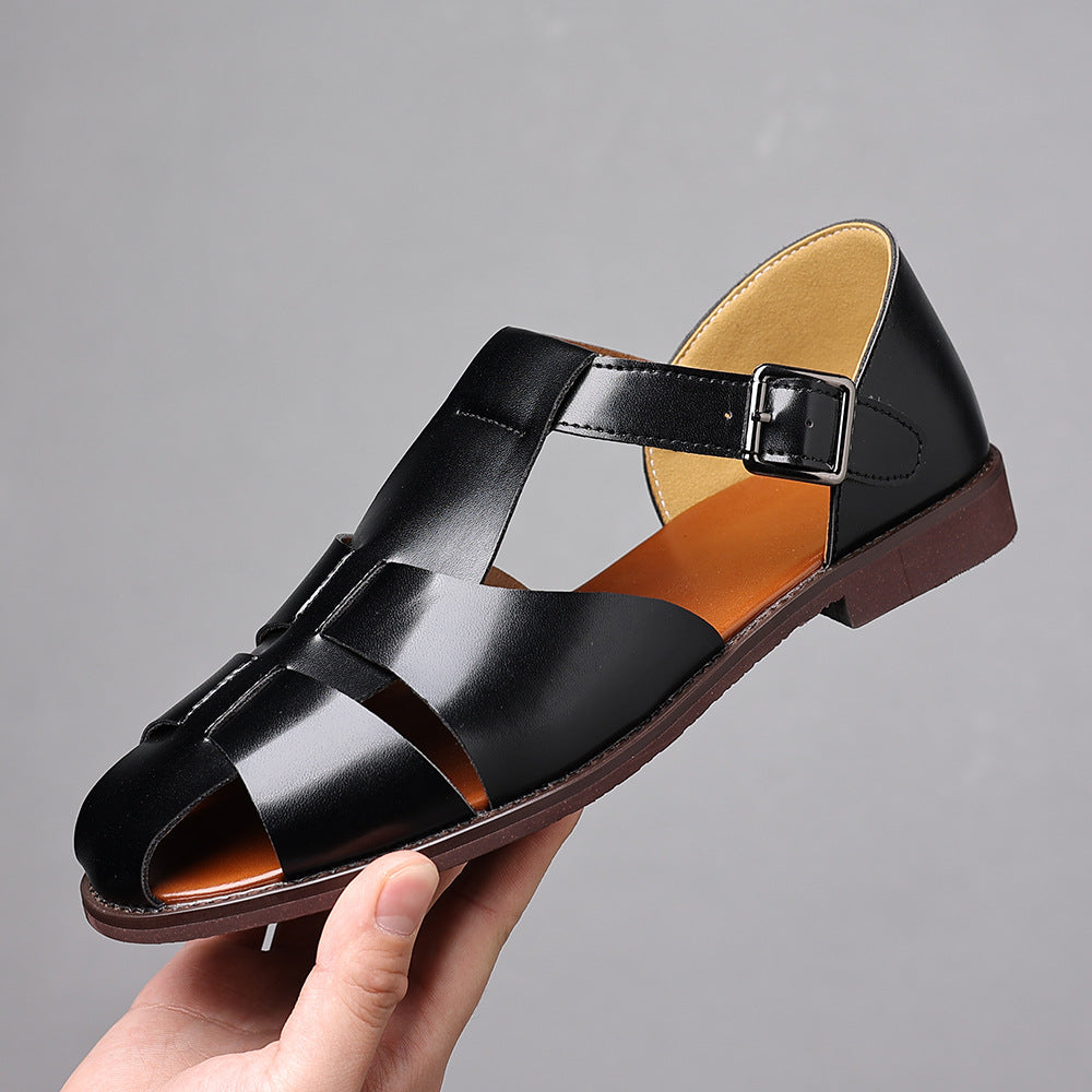 Men's Cage Toe Cover Roman Fashion Closed Sandals