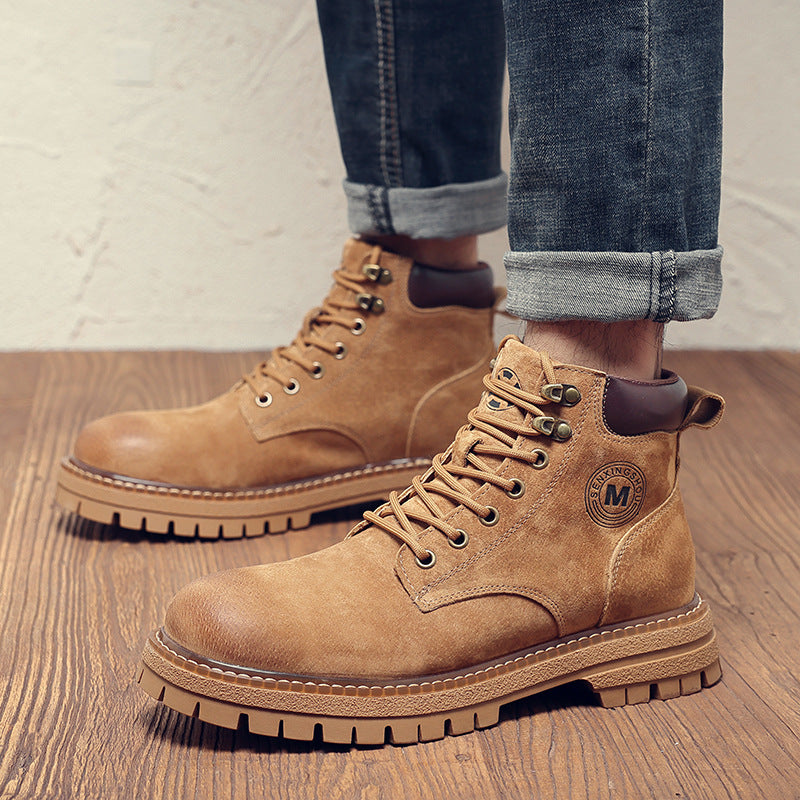 Men's Pigskin Martin High Top British Style Boots