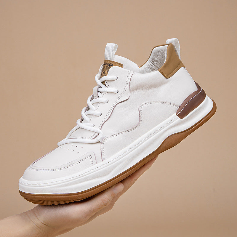 Men's Cowhide Board Autumn Cotton Plus Veet Men's Casual Shoes