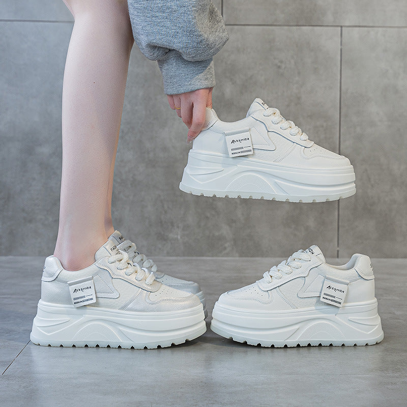 Women's Hidden White Small Size Height Increasing Casual Shoes