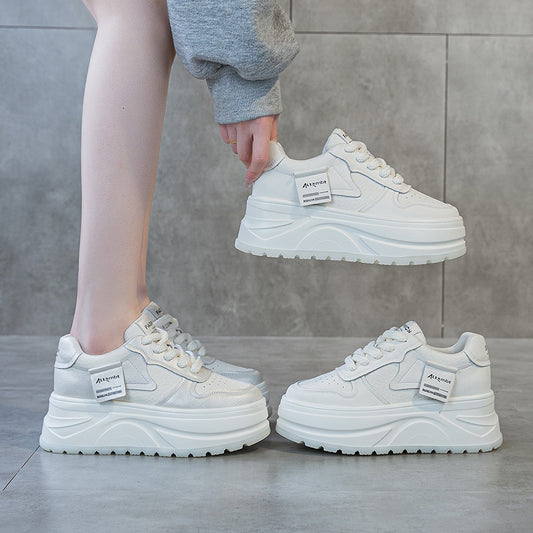 Women's Hidden White Small Size Height Increasing Casual Shoes