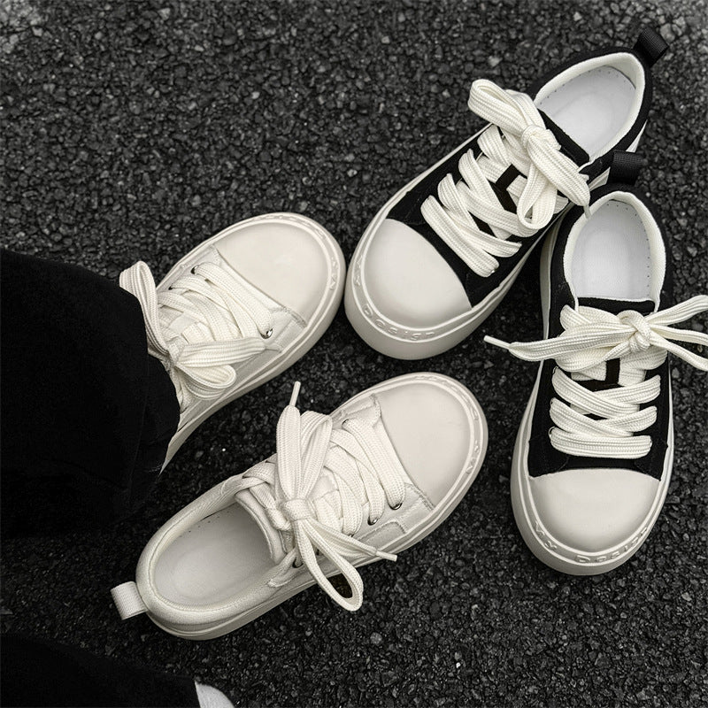 Head Black White Boys Niche Platform Sneakers