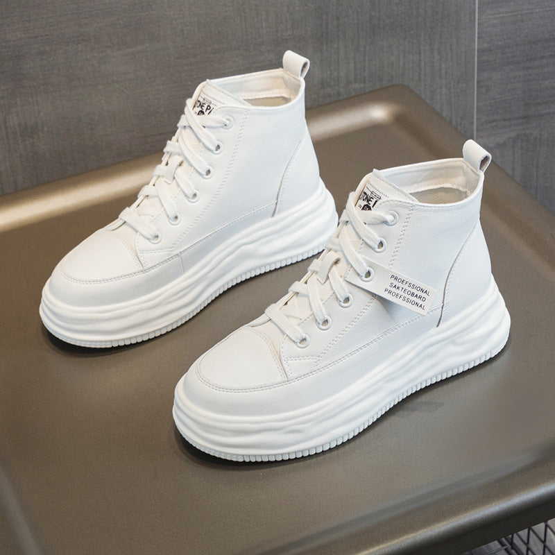Women's Attractive Korean Platform White Sports Casual Shoes
