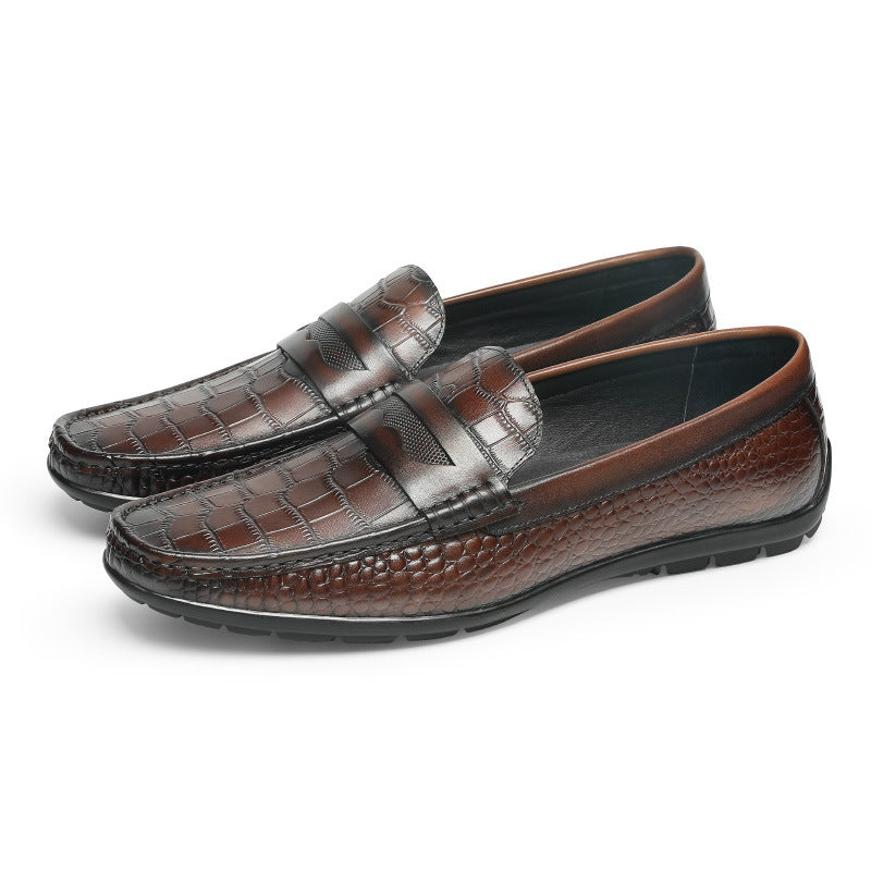 Men's Delivery Within Hours Summer Cowhide Business Loafers