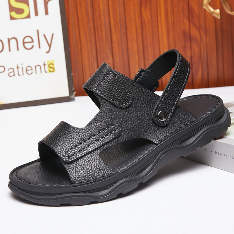 Men's Summer Genuine Comfortable Manual Stitching Breathable Sandals