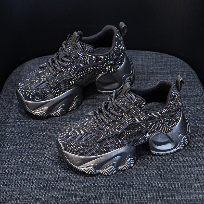 Women's Platform Height Increasing Insole Fashion Temperament Dad Starry Men's Shoes