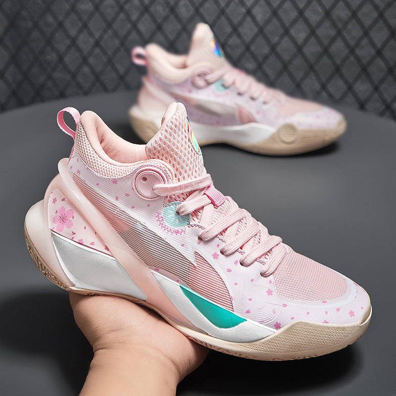 Women's & Men's Basketball Mesh Breathable Shock Absorption Soft Sneakers