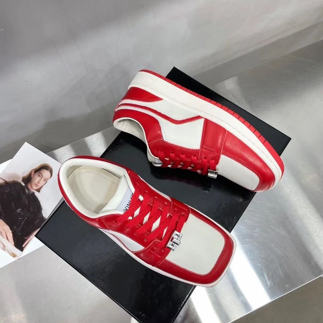 Women's & Men's Square Toe Contrast Color Version Flat Casual Shoes