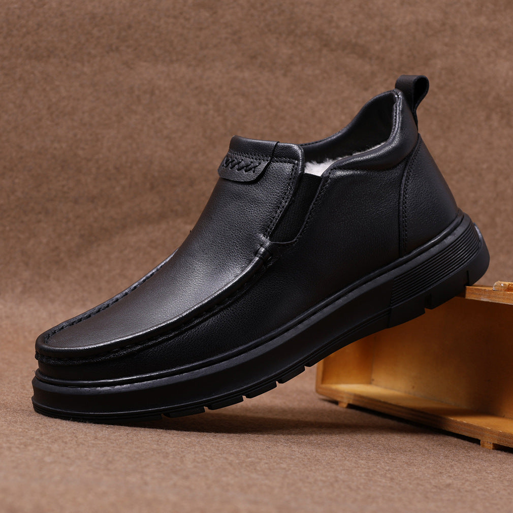 Men's First Layer Cowhide Winter Comfortable Warm Wool Men's Shoes