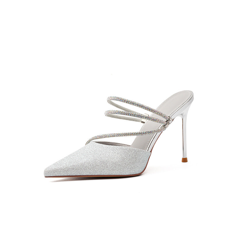 Women's Half High Summer Stiletto Pointed Toe Women's Shoes