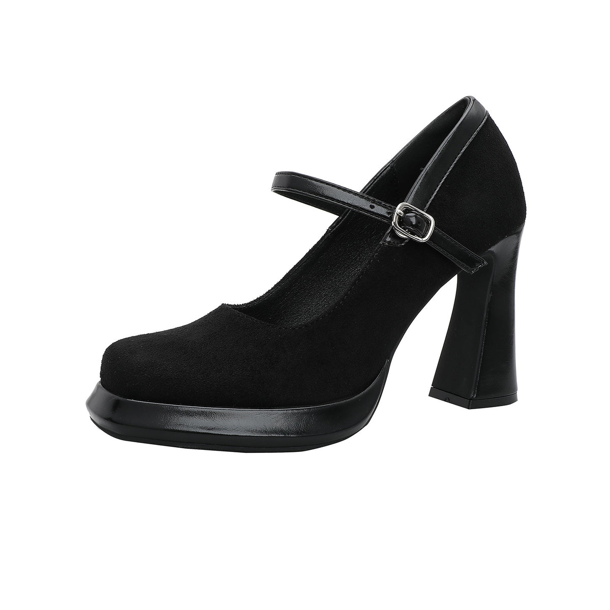Women's Square Toe Simple British Style Retro Chunky Mary Jane Noble Heels