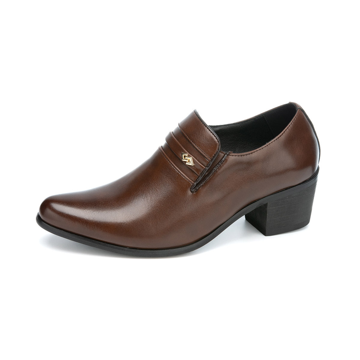 Men's Cuban Height Increasing Fashion Slip-on High Banquet Heels