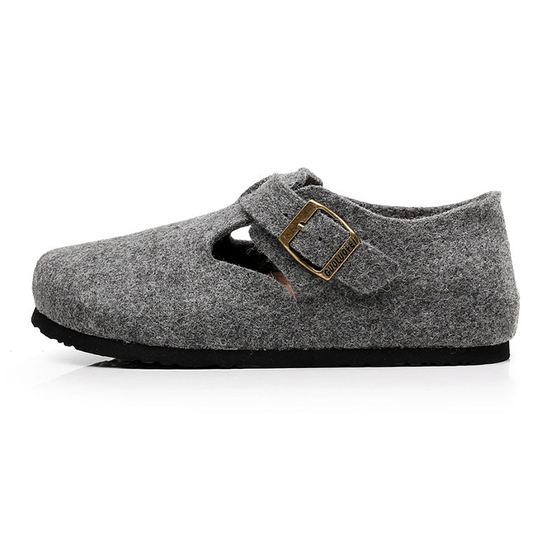 Women's & Men's Wool Felt Cork Outdoor Woolen Soft Flat Sandals