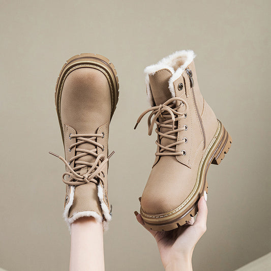 Women's Martin Height Increasing Insole Warm Trendy Snow Boots
