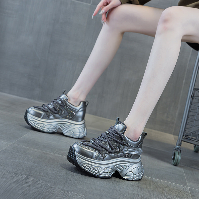 Women's Platform Dad Spring Versatile Special Fabric Casual Shoes