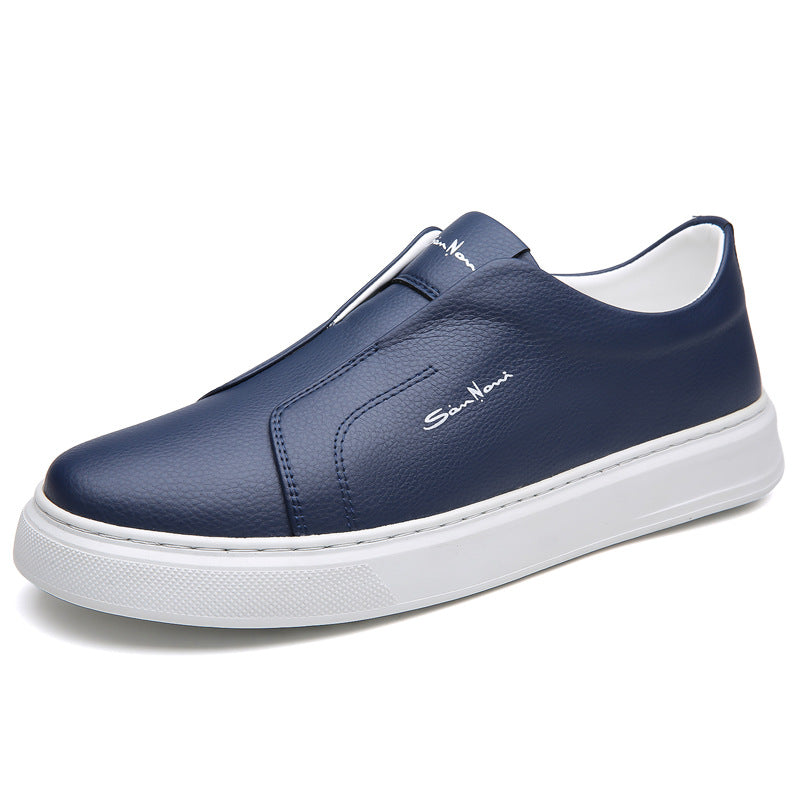 Men's Breathable Korean Style Flat Soft Bottom Leather Shoes