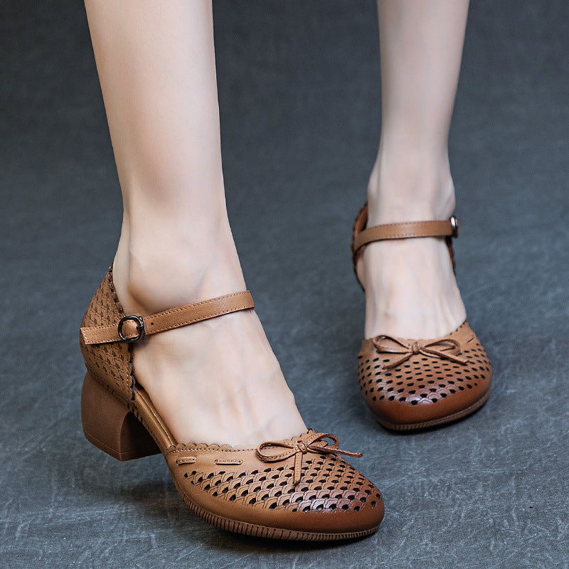 Women's Thick Soft Bottom Chinese Style Top Heels