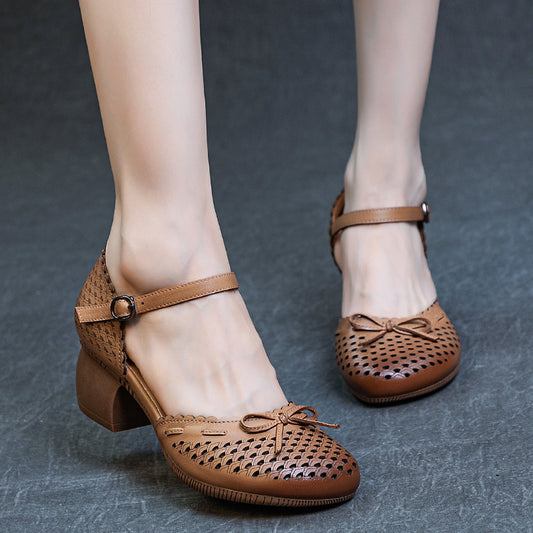 Women's Thick Soft Bottom Chinese Style Top Heels
