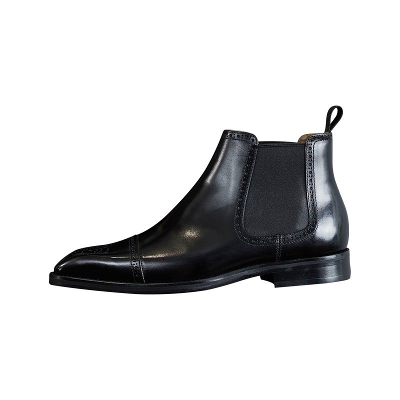 Men's Toe Brogue Chelsea Business Three Joint Boots