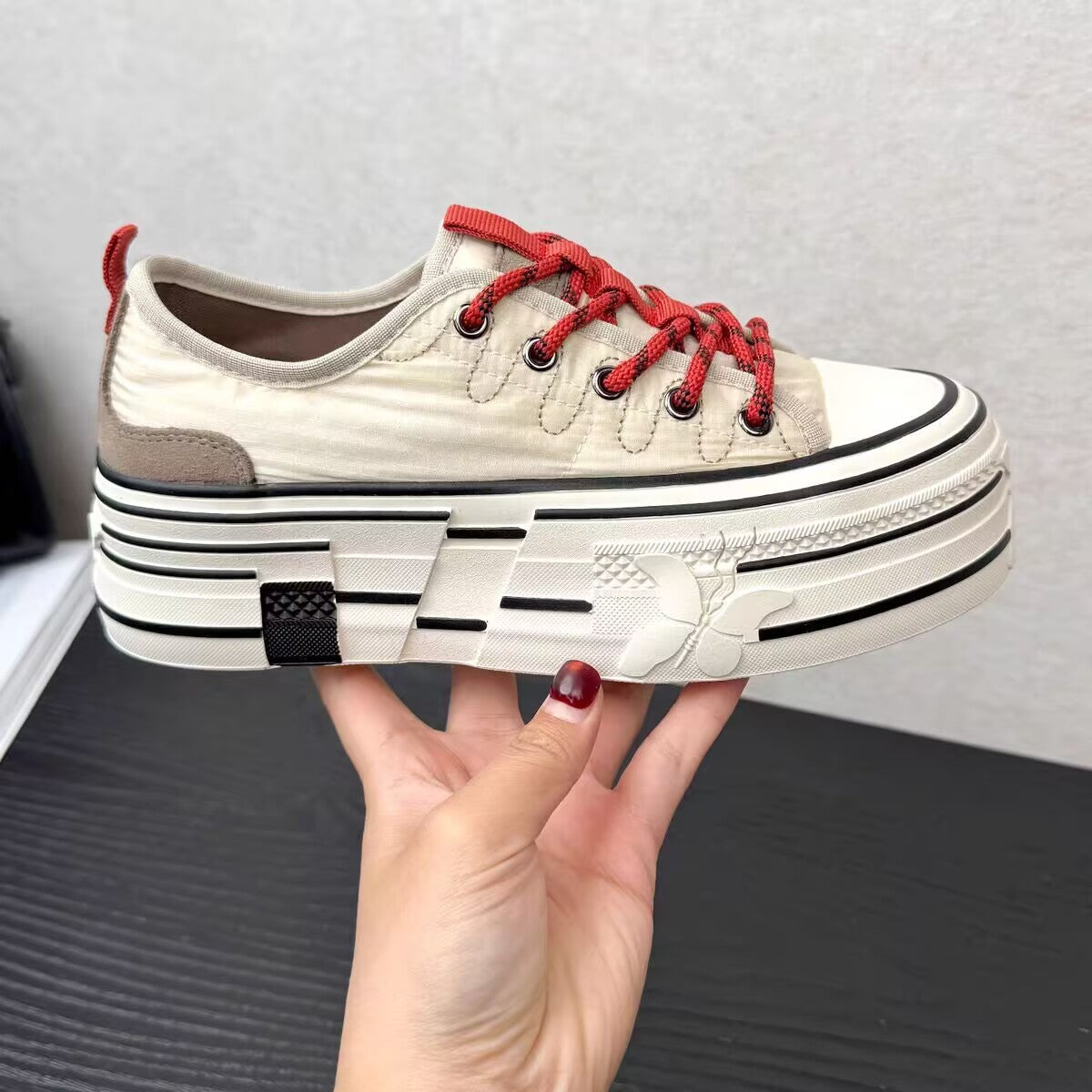 Women's Jack Purcell White Spring Thick Bottom Hight Increasing Board Versatile Men's Shoes