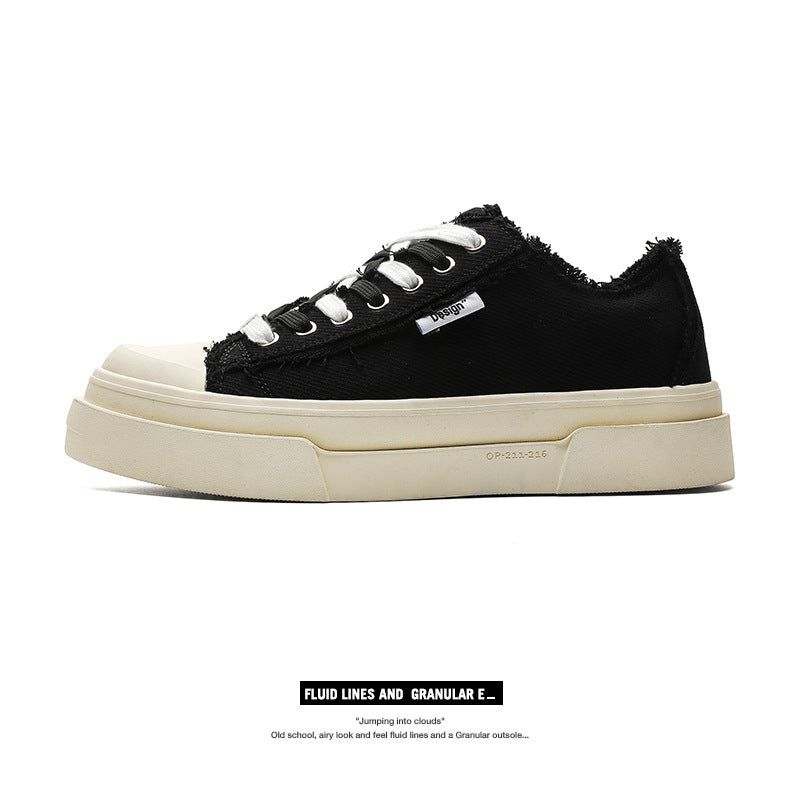 Women's & Men's Wang Crescent Classic Retro Platform Versatile Canvas Shoes