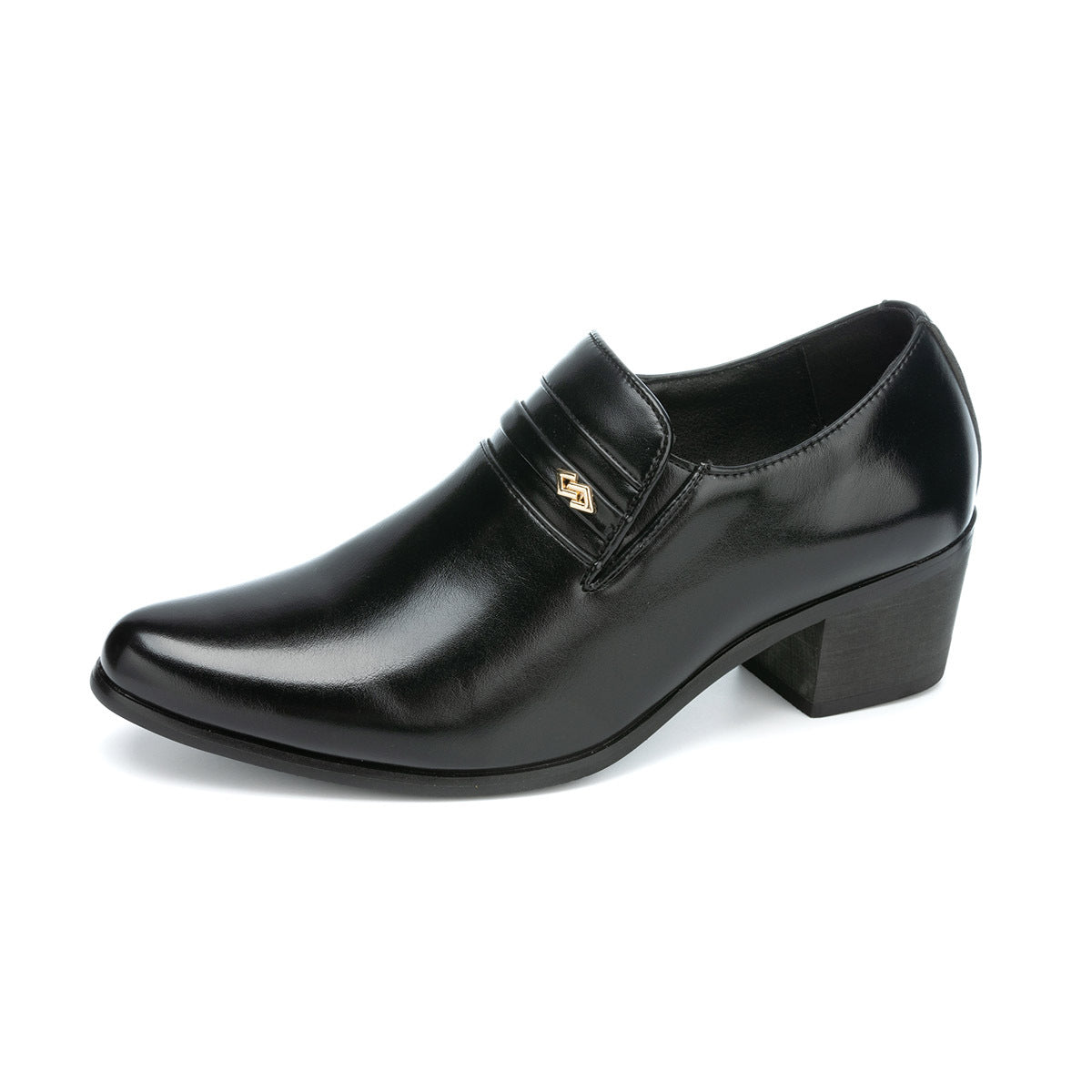 Men's Cuban Height Increasing Fashion Slip-on High Banquet Heels