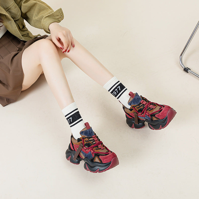 Clunky Female Winter Fleece-lined Platform Height Women's Sports Shoes