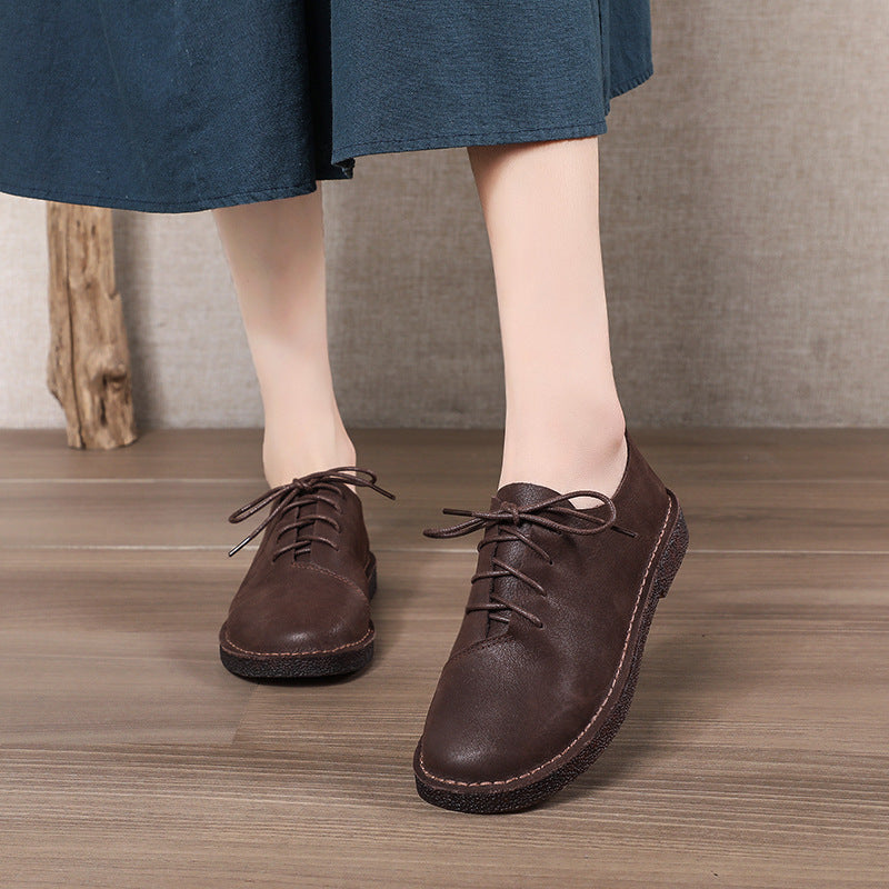 Women's & Men's Handmade Leisure Genuine Literary Mori Round Casual Shoes