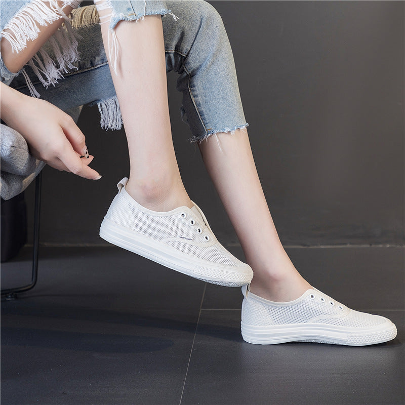 Women's Mesh Surface White Soft Bottom Breathable Casual Shoes