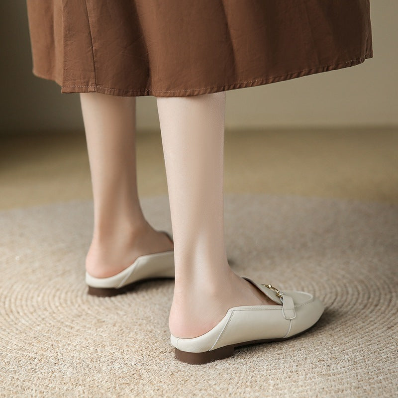 Women's Button Pumps Commuter Two-way Wear One Casual Shoes