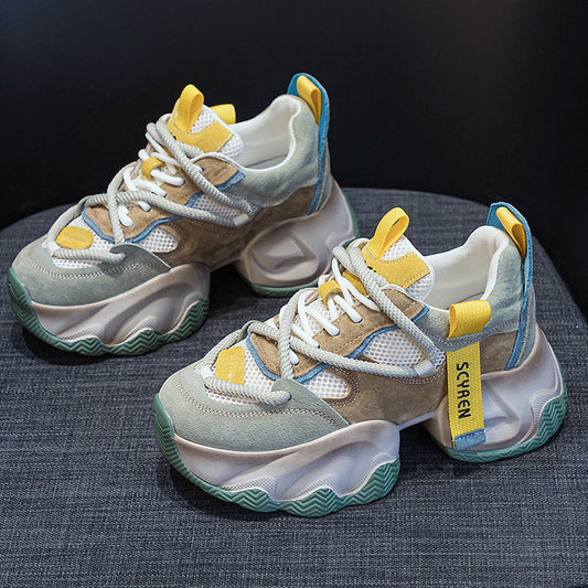 Women's Platform Dad Height Increasing Insole Pop-up Casual Shoes