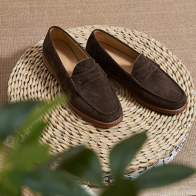 Men's Slip-on Suede Platform Board Spring Loafers