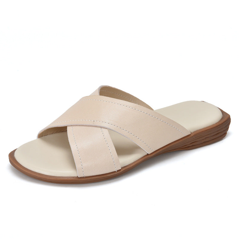 Women's Two Pairs Of Flat Summer Low Sandals