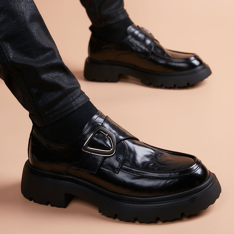 Men's Winter Breathable Business Formal Slip-on Platform Men's Casual Leather Shoes