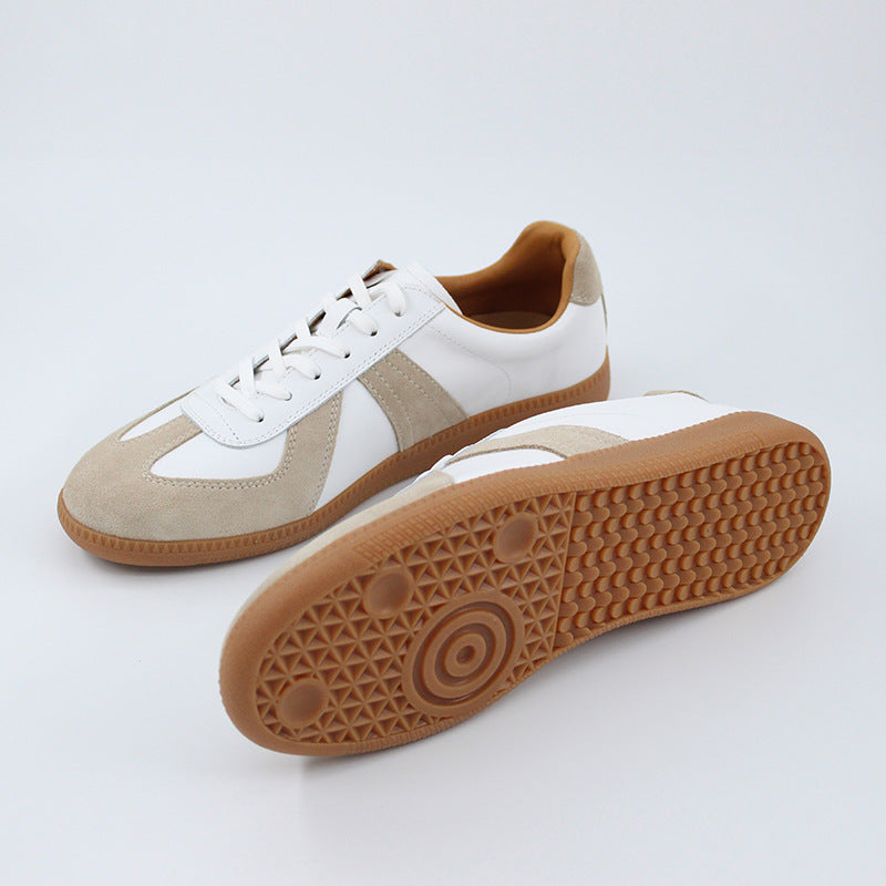 Men's German Training Genuine Breathable White Autumn Low Top Leather Shoes