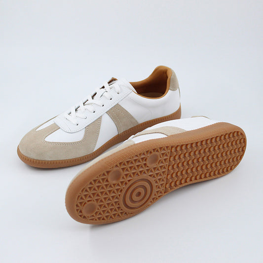 Men's German Training Genuine Breathable White Autumn Low Top Leather Shoes