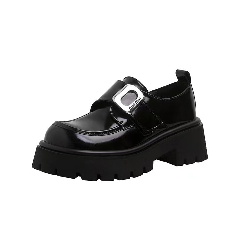 Women's Velcro British Style Platform Pumps Loafers