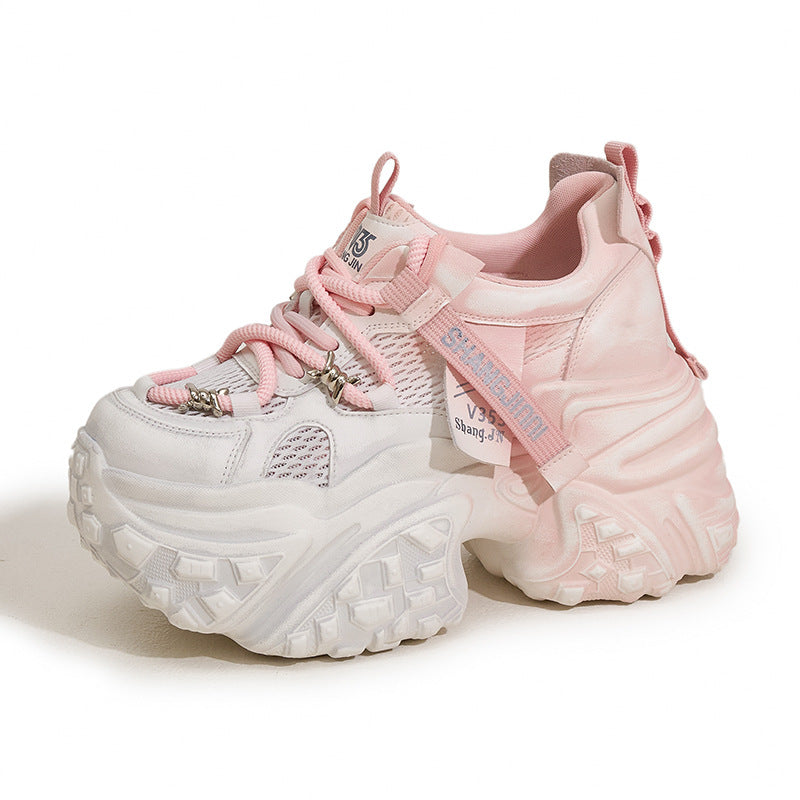 Women's Daddy Platform Hidden Breathable Mesh Women's Sports Shoes