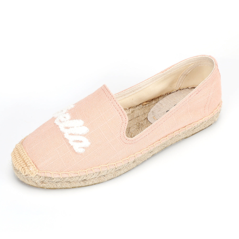 Women's Toe Slip-on Creative Low Top Solid Canvas Shoes