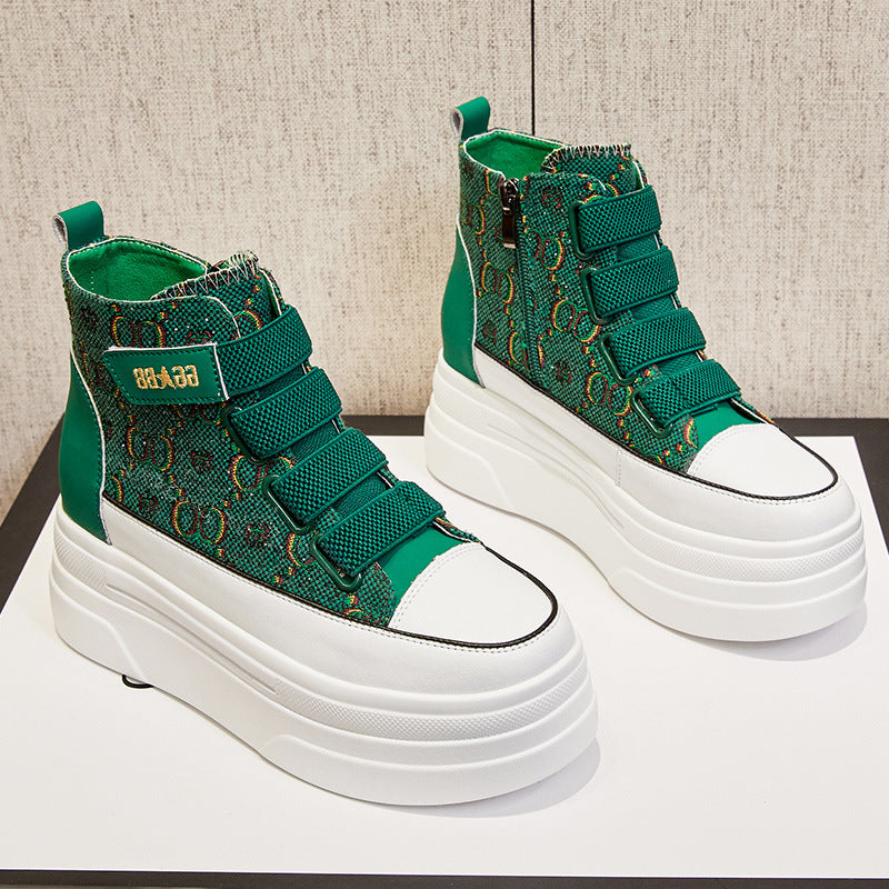 Women's Height Increasing Trendy Summer Platform Genuine Casual Shoes