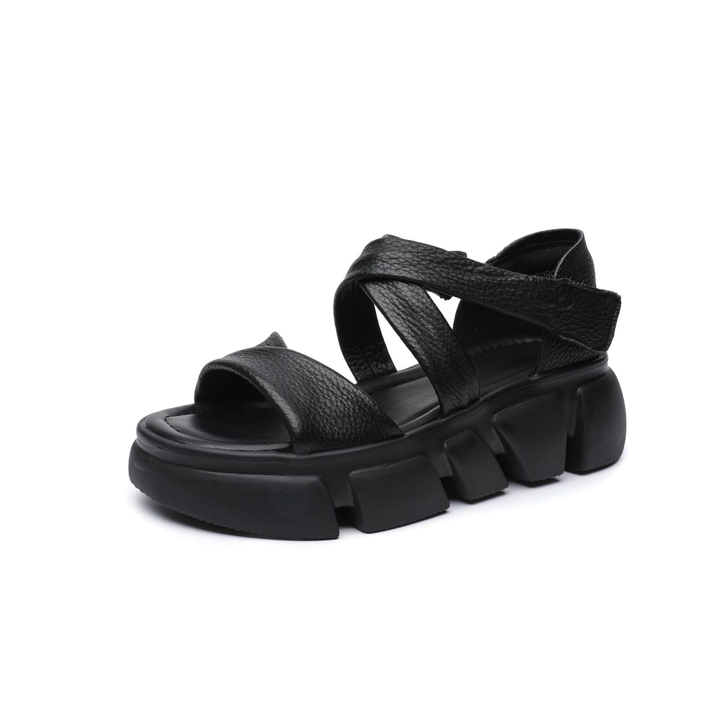 Women's Genuine Platform Summer Retro Style Increased Open Sandals