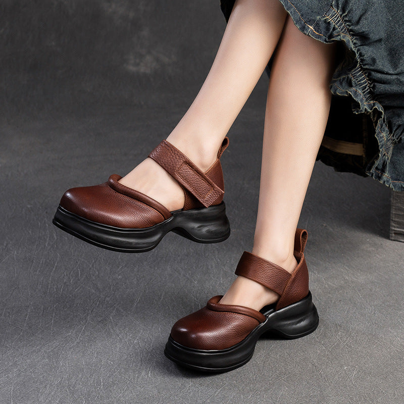 Women's & Men's Closed Toe Velcro Artistic Style Thick Men's Shoes