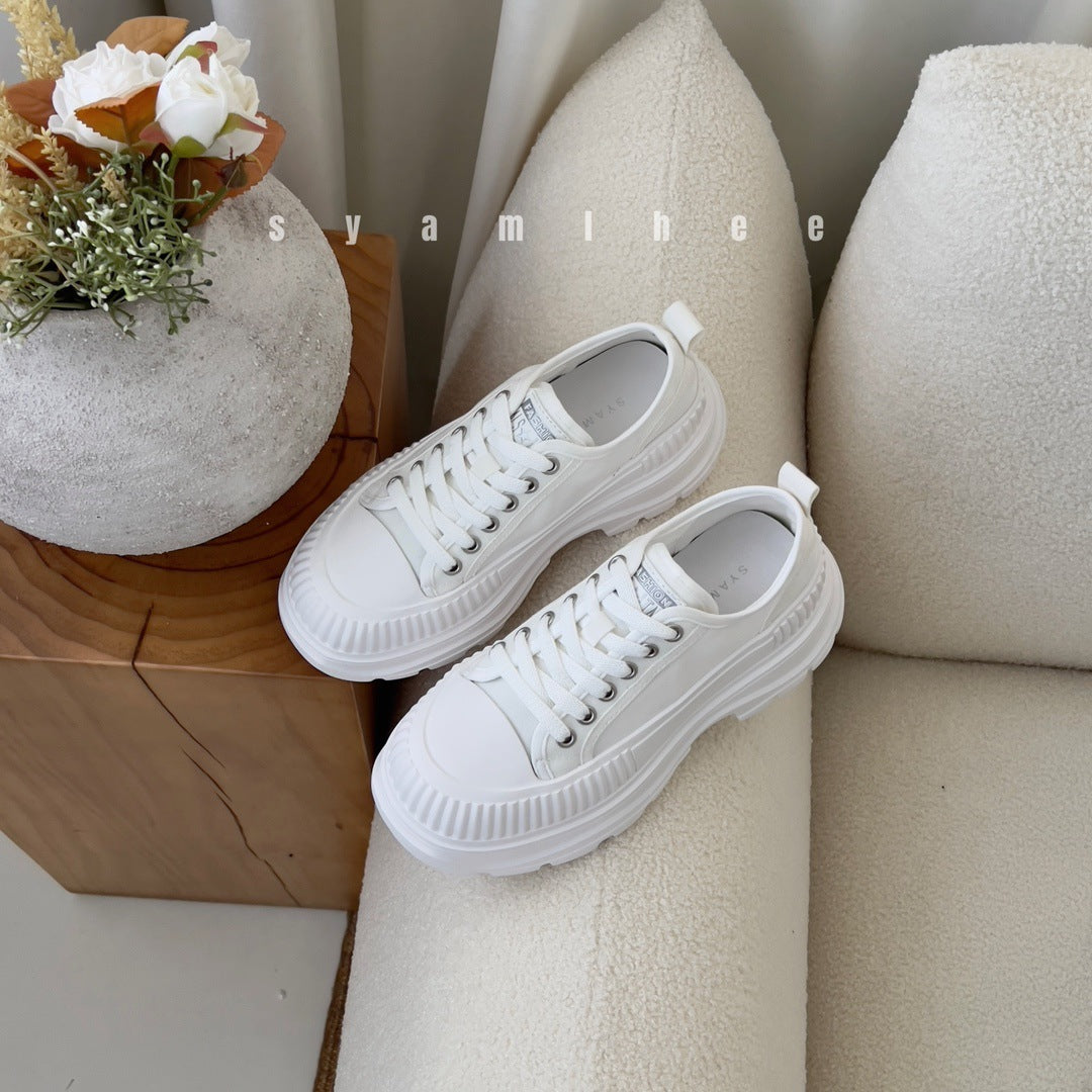 Women's Summer Thick Bottom Increased Breathable Small Muffin Low Casual Shoes