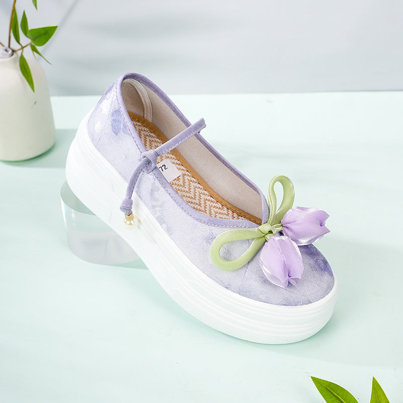 Women's Thick-soled Increased Pumps Performance Ancient Han Canvas Shoes