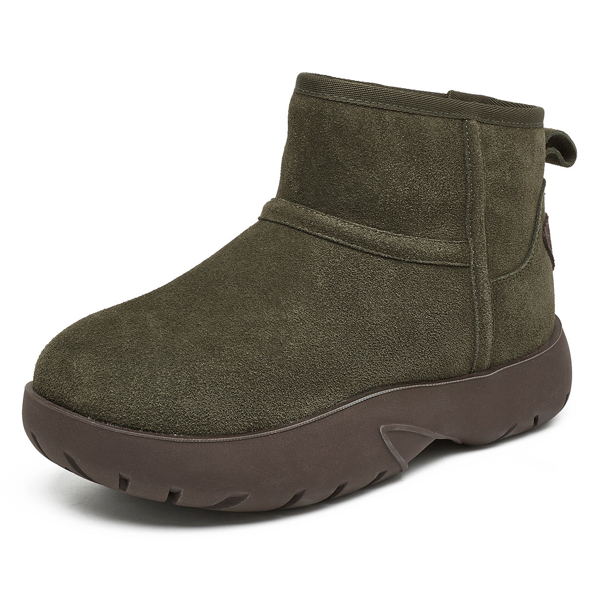 Women's Winter Thickened Veet Ankle Retro Solid Snow Boots