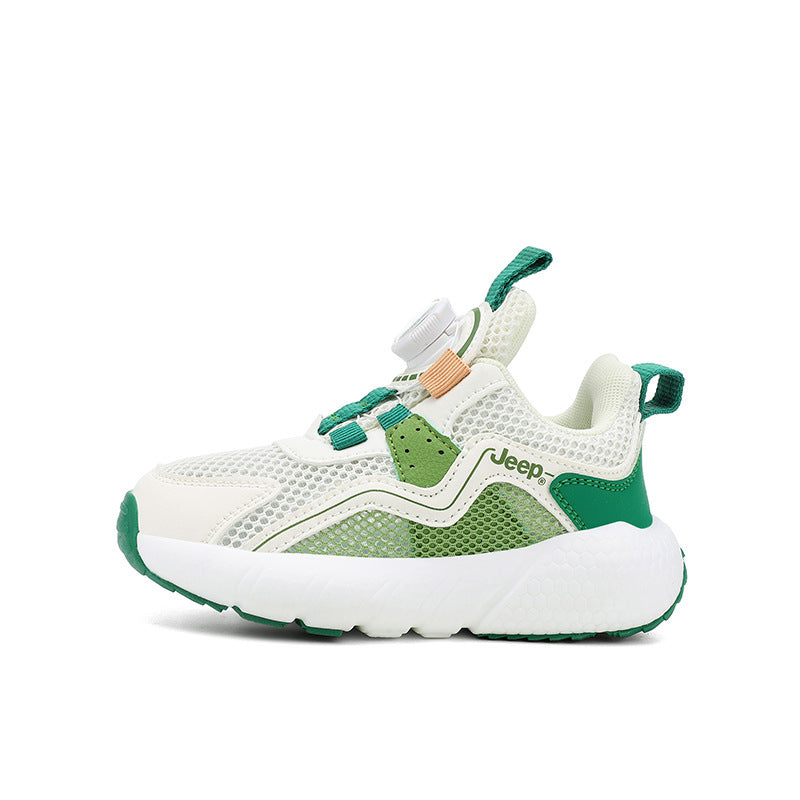 Children's Rotating Button Breathable Mesh Double Boy's Kid's Sneakers
