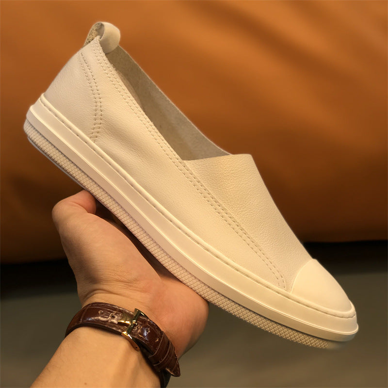 Men's Slip-on White Summer Breathable No Lining Sneakers
