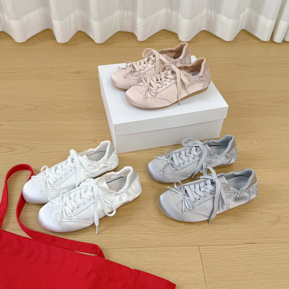 Women's Satin Ballerina Flats German Training Large Women's Sports Shoes